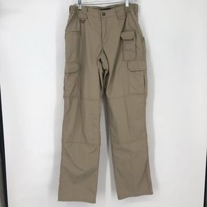 5.11 Tactical Size 12 Long Taclite Pro Ripstop Pants Khaki Cargo Pokets 64360